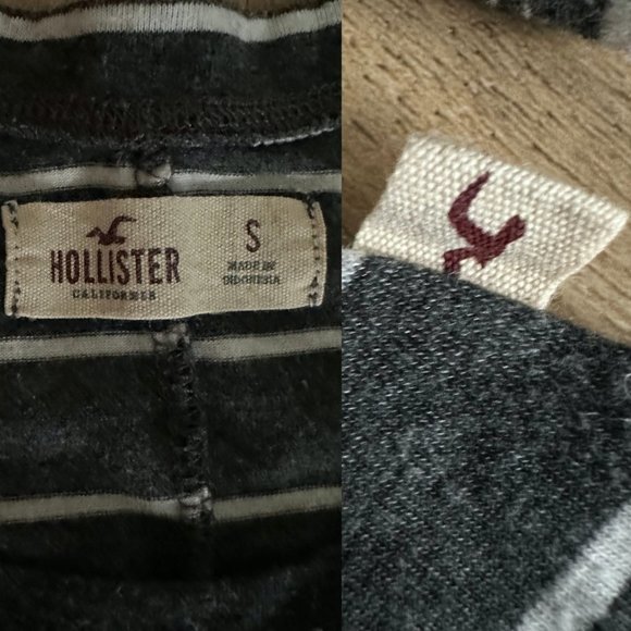 4/$20 Hollister | Striped Long Sleeve Knit T-Shirts (Grey & White) - Picture 3 of 6